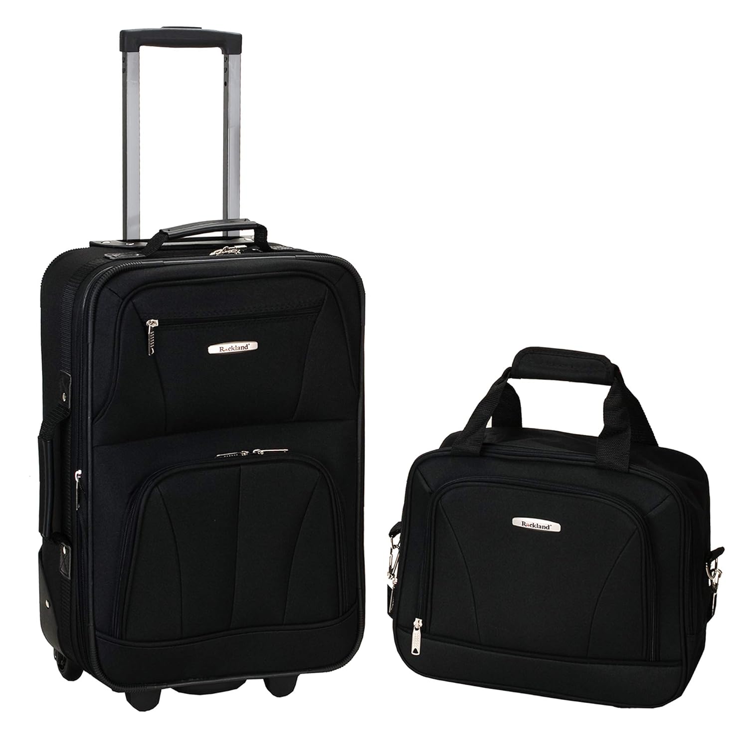 Rockland Luggage 2 Piece Set, Black, Medium