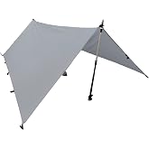 LiteOutdoors Silnylon Tarp - 11.6 Oz. - Ultralight Backpacking Tarp or Hammock Shelter (Grey, 8' x 10')