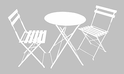 Magna Homewares Bistro Metal Folding Outdoor, Indoor Table & Chairs Set