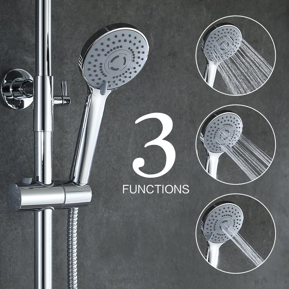 Micoe Bathroom Thermostatic Mixer Shower Valve with 8 Inch Double