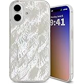XIMAND for iPhone 16 Case Made with Unique Genuine Seashell, Durable | Stunning Gorgeous | Drop Protection | Luxury Aesthetic Cover. (Beige)