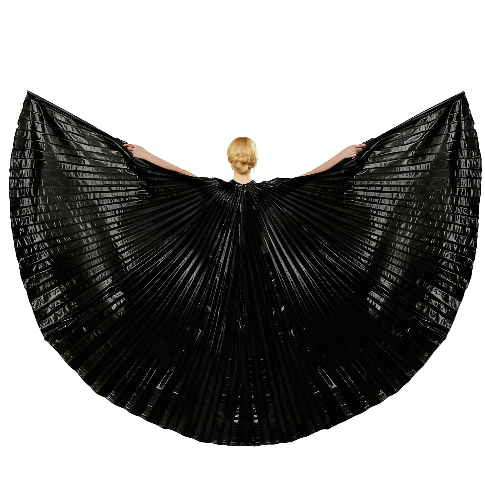 Baisdan Angel Isis Wings (Wings + Stick+ Carrying Bag) Egyptian Belly Dance Carnival Costumes Butterfly Wings Black