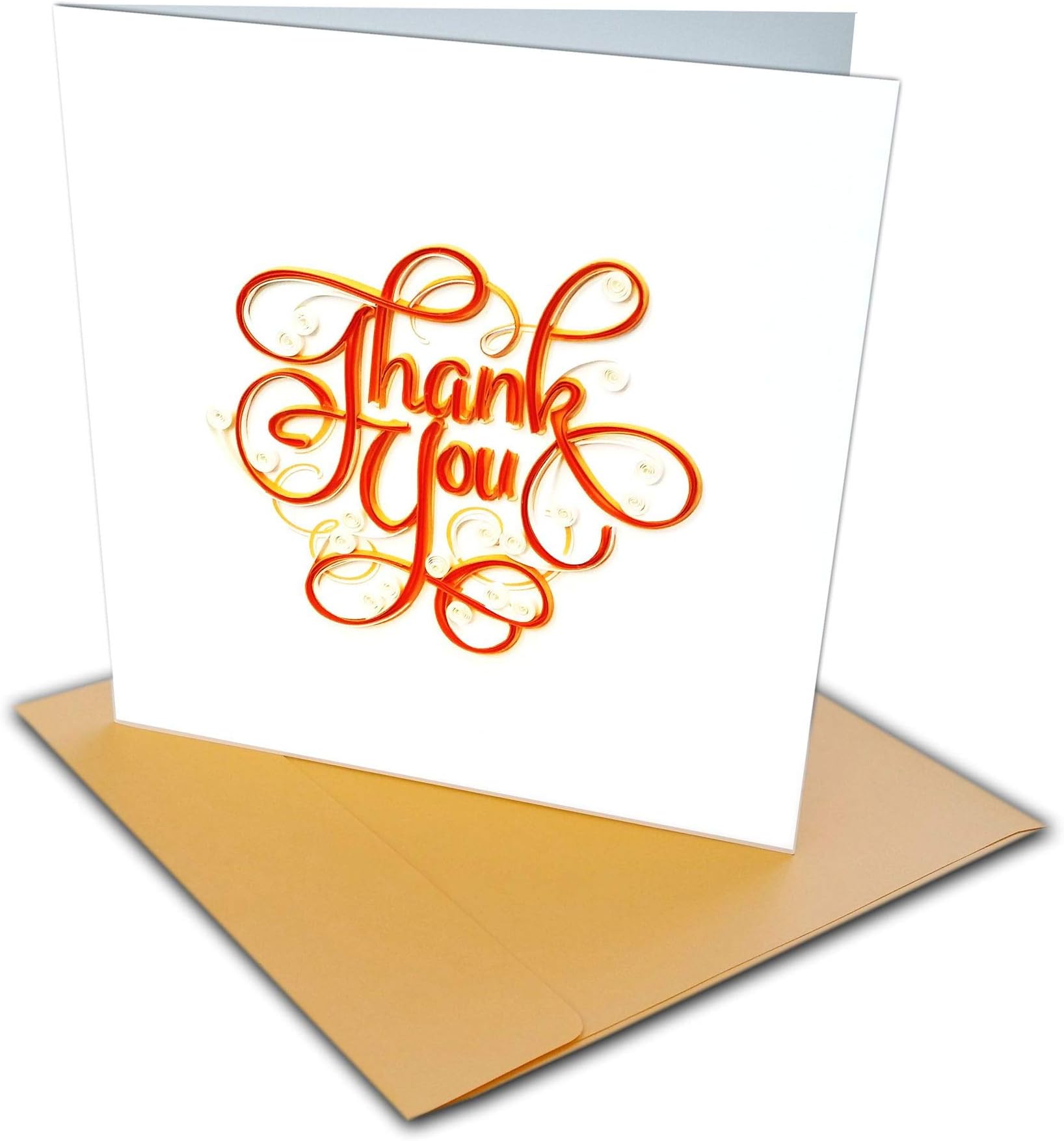 Chorus Enterprises Thank You Quilling Greeting Card, 6x6 with Envelope. Hand-made. Suitable for Framing.
