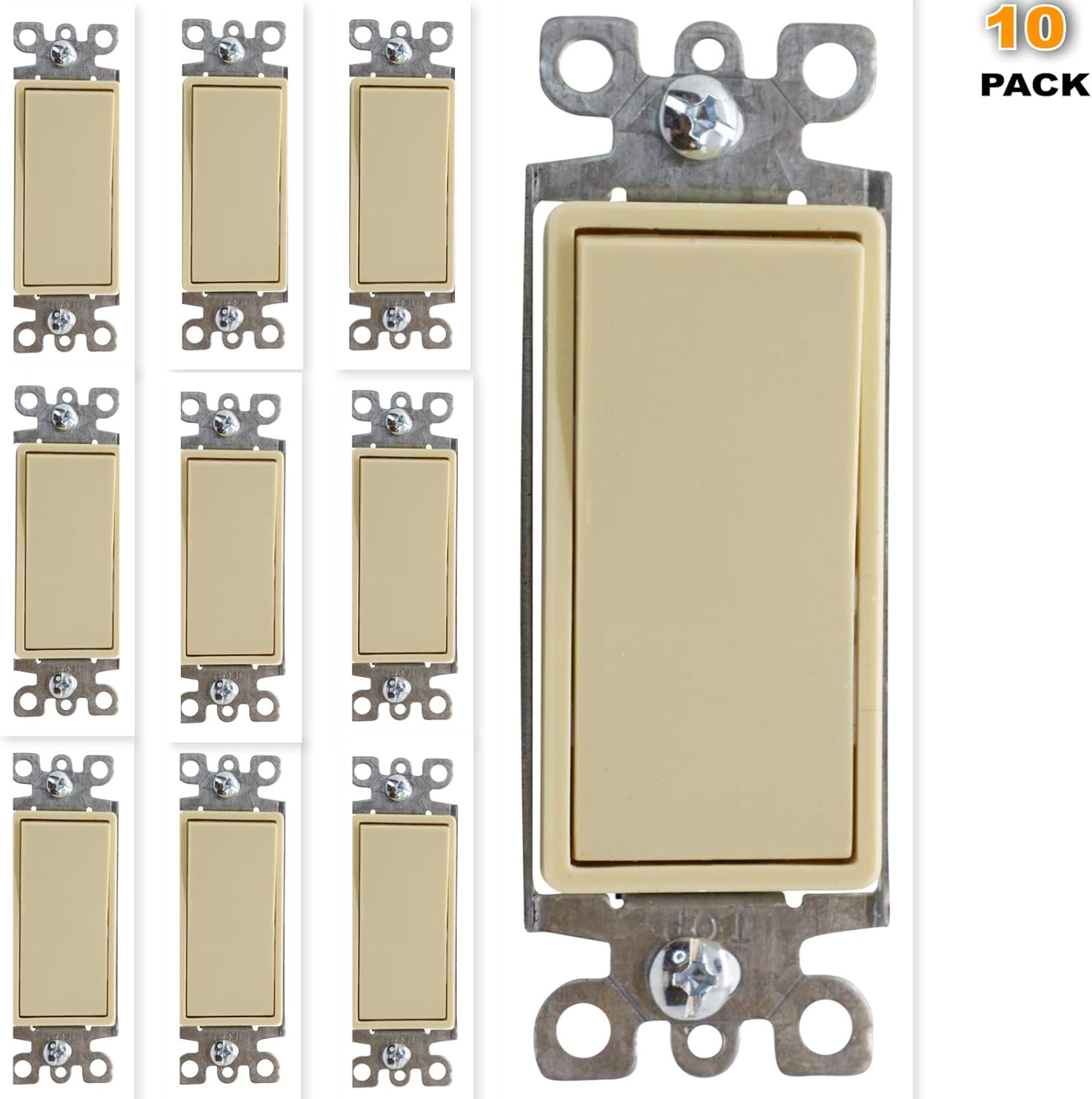 Duralec 15a Decorative Rocker 3 Way Ac Quiet Switch