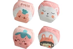 USBETTAS Potty Training Underwear Absorbent Toddler Training Pants for Boys and Girls, 100% Cotton Reusable Pee Pants 1T-4T