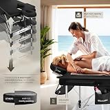 tectake 3-Zone Massage Table Aluminium Frame Foldable 230 kg Load 212x108 cm view 4