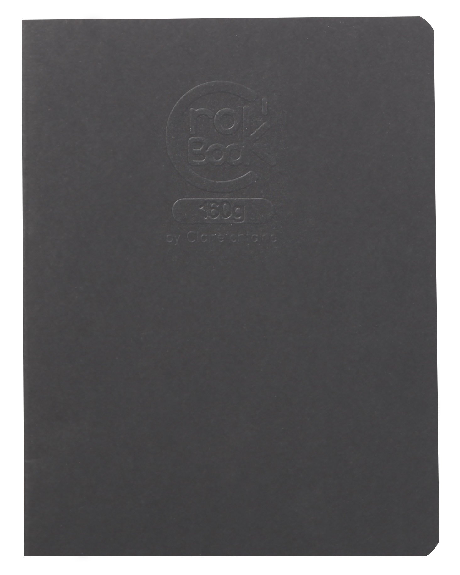 Clairefontaine - Ref 60372C - Crok'Book Portrait Staplebound Sketchbook - 17 x 22cm, 160gsm Paper, Acid Free, pH Neutral, 20 White Sheets - Black Cover