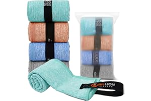 Microfiber Towel Quick Dry Set (4 Pack) - Super Absorbent Gym Towels Lightweight Hot Yoga Towel Fast Drying Travel Towels for