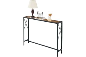 Gewudraw Console Table, Narrow Sofa Table, Entryway Table, Industrial Sofa Table for Hallway, Living Room, Bedroom, Long Console Table