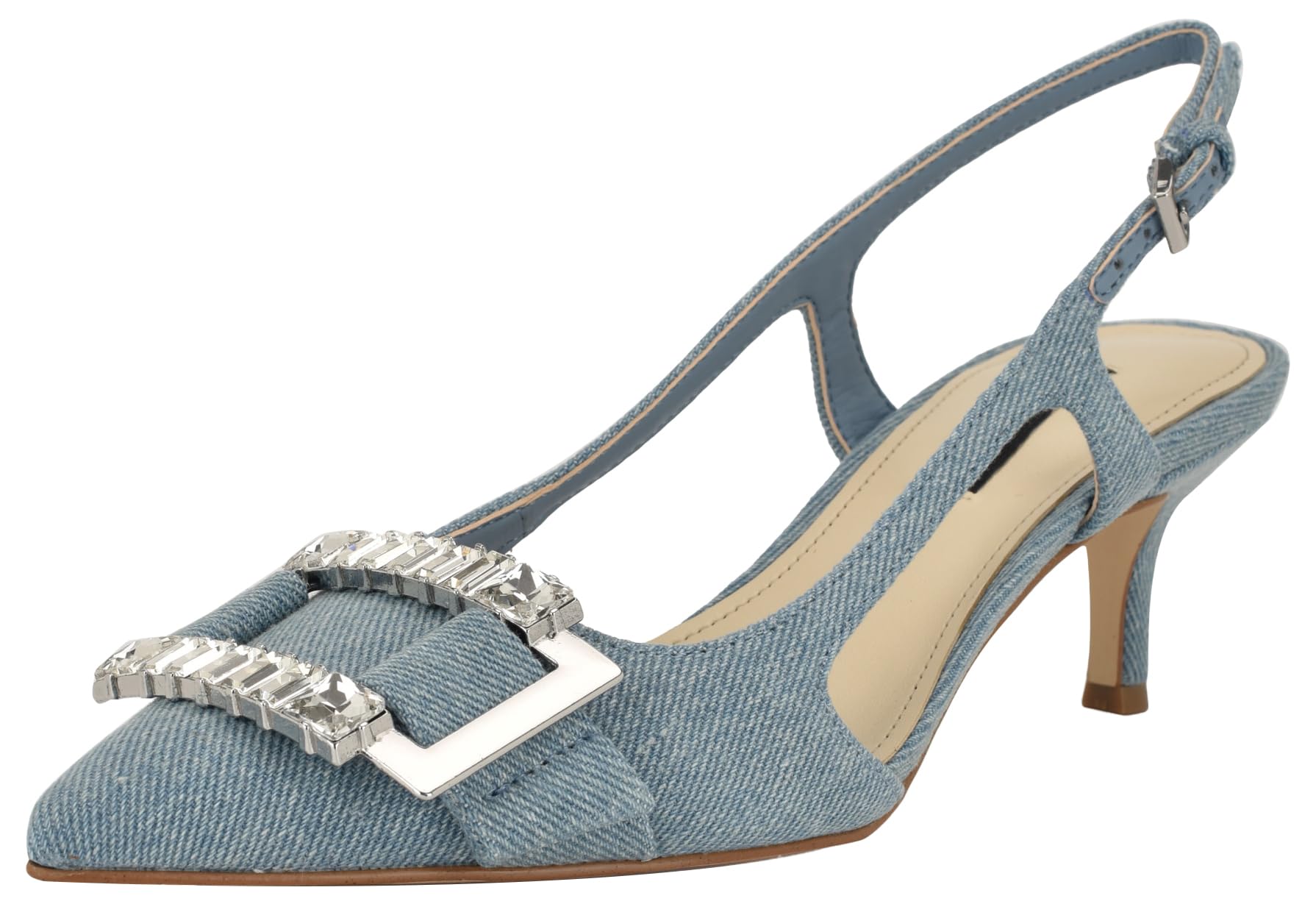 Nine West Women’s Neeri Pump, Light Blue Denim 450, 6