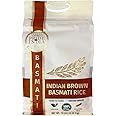 Pride Of India - Extra Long Indian Premium Brown Basmati Rice, 10 Pound (4.54 Kilo) Reclosable Bag - Naturally Aromatic, Aged, Flavorful, Slender, Non Sticky Whole Grains - 100+ Servings - Great Value