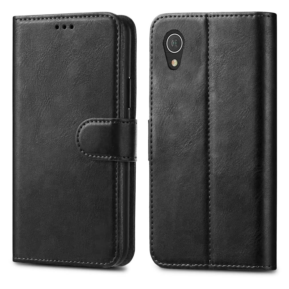 GAPlus PU Leather Flip Cover Wallet Case For Alcatel 1 2021 Card Holder Magnetic Kickstand Black — image 1