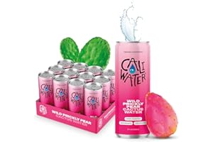 Caliwater - Organic Cactus Water - Wild Prickly Pear - 5g Sugar, 25 Calories - Coconut Water Alternative - Natural Plant Based Hydration - Skin Care, Electrolyte Drinks - Flavored Water - 12 Cans