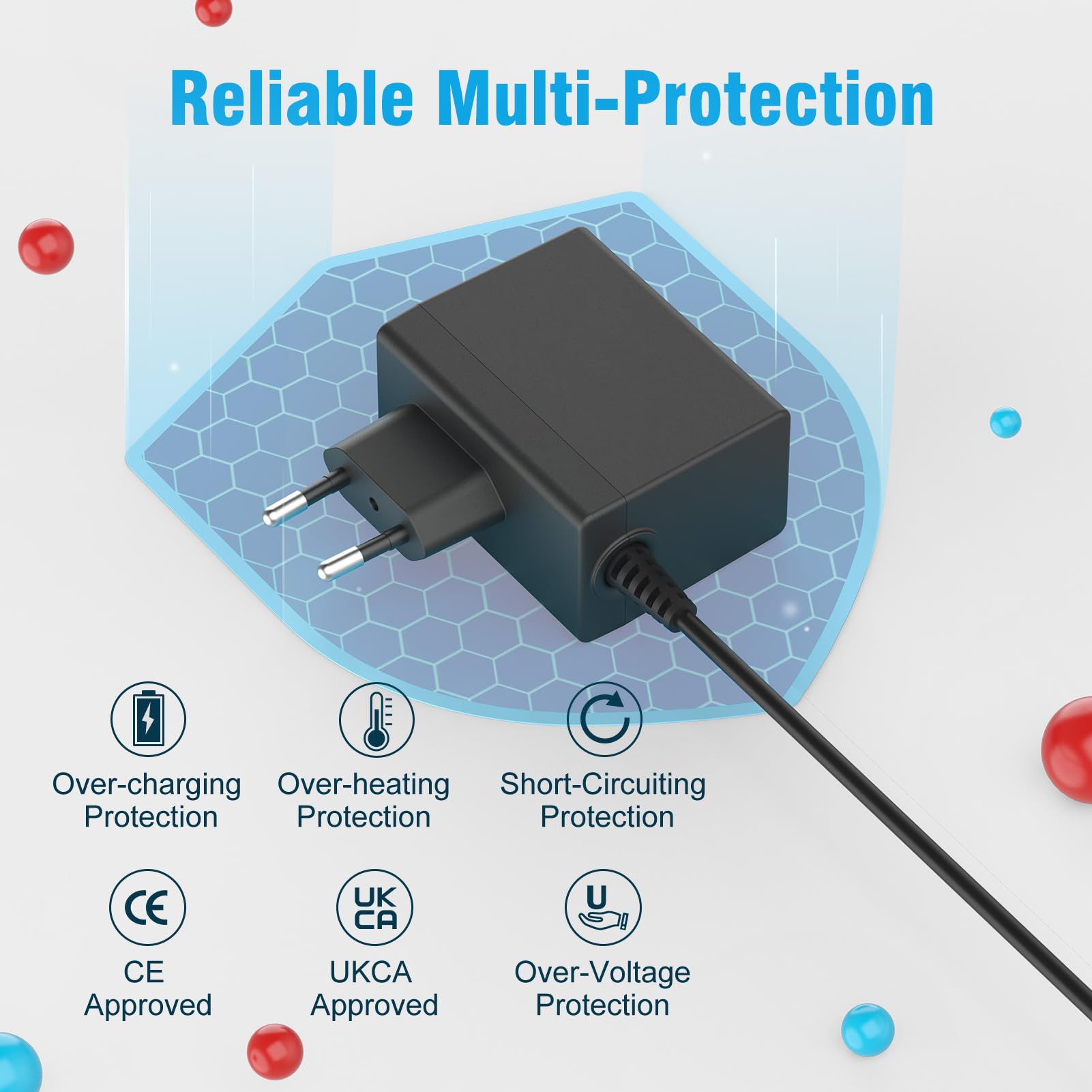 45W Switch Netzteil mit 1.5M/5FT Ladekabel Kompatibel mit Nintendo Switch/Lite/OLED/Deck Dock/Pro Controller, Unterstützt TV Modus 5