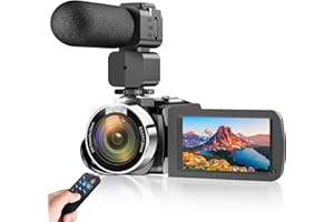Dumjug 4K Camcorder Video Camera, 48MP Digital Video Camera for YouTube, with 3.5'' 270 Degree Rotation Screen, 18X Video Recorder Vlogging Camera with Remote Control and Two Batteries