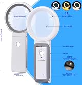 KIBTOY Magnifying Glass with Light and Stand 18 LED Folding Desk Magnifier view 5