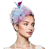 Zando 2025 Mesh Ken-Tucky Derby Fascinators Hats for Women Girls with Clip and Headband Vintage Wedding Church Tea Party