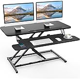 ERGOMAKER Standing Desk, 36"/90cm Wide Height Adjustable Quick Sit Stand Computer Desk Converter for Home Office Workstation 