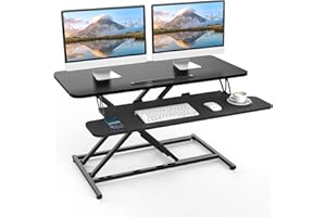 ERGOMAKER Standing Desk, 36"/90cm Wide Height Adjustable Quick Sit Stand Computer Desk Converter for Home Office Workstation 