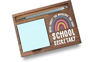 PARIVECA School Secretary Gifts Sticky Note Holder, Thank You Gift for School Secretary, Office Assistant, Administrative Staff, Education Appreciation Week, Graduation or Holiday PB023