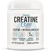 Orgain Micronized Creatine Monohydrate Lean Muscle Powder with Metabolism Blend, Unflavored, 50 Servings, Supports Muscle Strength and Brain Health, No Dairy or Soy, Gluten Free, Vegan