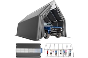 WACASA Skyview Portable Garage, 13x24 FT Heavy Duty Carport Canopy with Translucent Roof, Reinforced Metal Frame, Zipper Doors,All-Weather Resistant,Waterproof Outdoor Storage Shelter for Cars/RV/ATV