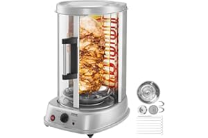 VEVOR Shawarma Grill Machine, Vertical Chicken Shawarma Cooker Machine Countertop, Electric Stainless Steel Broiler Gyro Roti