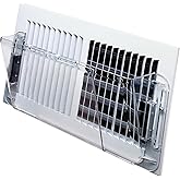 Deflecto Adjustable Air Deflector for Sidewall and Ceiling Registers, Expands from 10 inch to 16 inch Wide, Clear Plastic Vent Cover with Magnetic Attachments for Heating and Cooling Systems