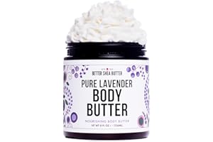 BETTER SHEA BUTTER Lavender Body Butter with Shea Butter, Jojoba Oil & Lavender Essential Oil - Natural Lotion for Women, Non-Greasy Moisturizer for Dry Skin, Whipped Body Cream with Lavender Oil for Skin