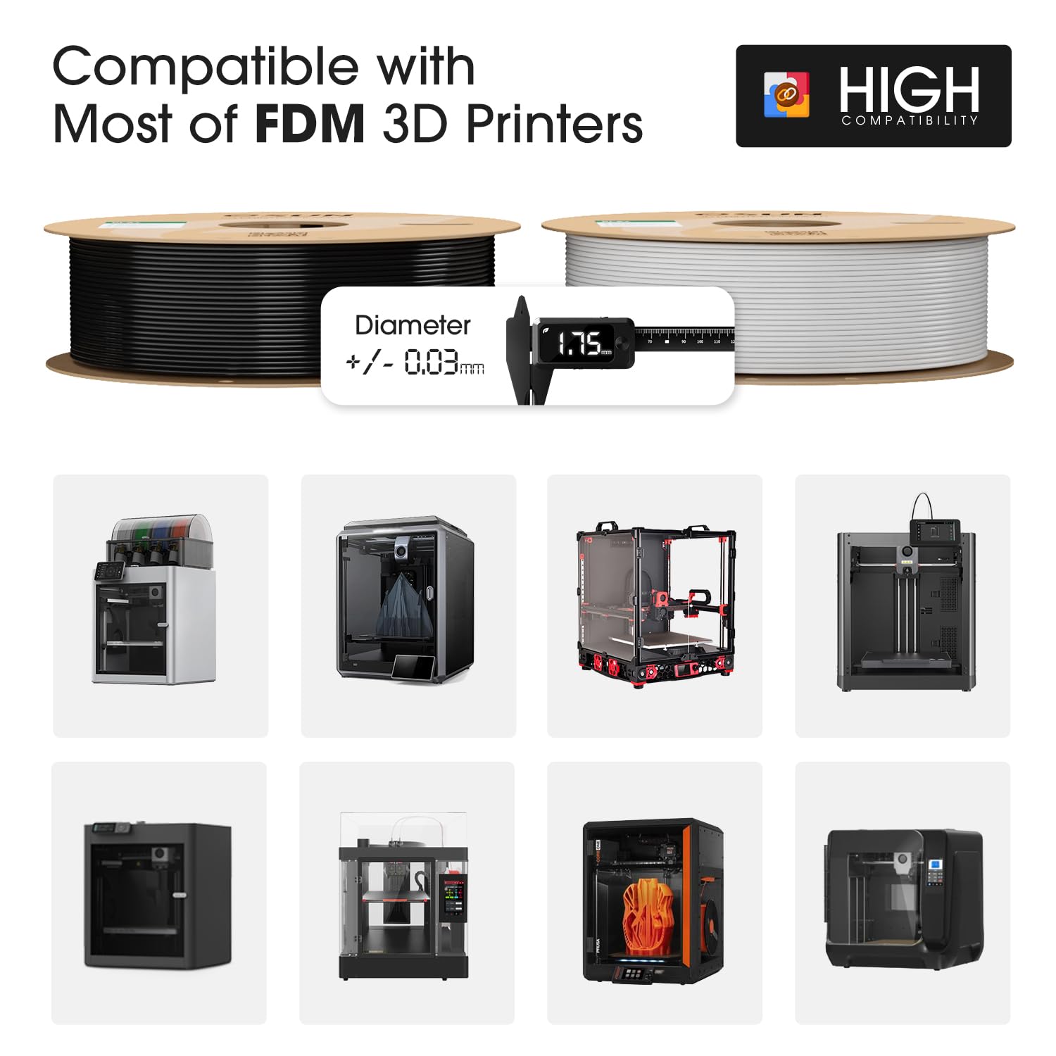 eSUN PLA+ Filament 1.75mm, 3D Drucker Filament PLA Plus, Maßgenauigkeit +/- 0.03mm, 1KG pro Spule, 2 Spulen 3D Druck Filament für 3D Drucker, Blau 5