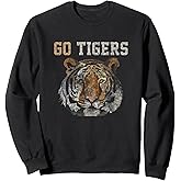 Go Tigers Distressed Casual Chic Graphic for Women Sweatshirt