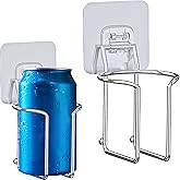 Skywin-Wall Mounted Cup Holder- 2 Pack Large Metal Cup Holder for Yacht, Truck, Car, RV- Installs on Walls and Railings- Mountable Cup Holder Perfect for Drink Cans, Bottles & Cups (Adhesive Mount)