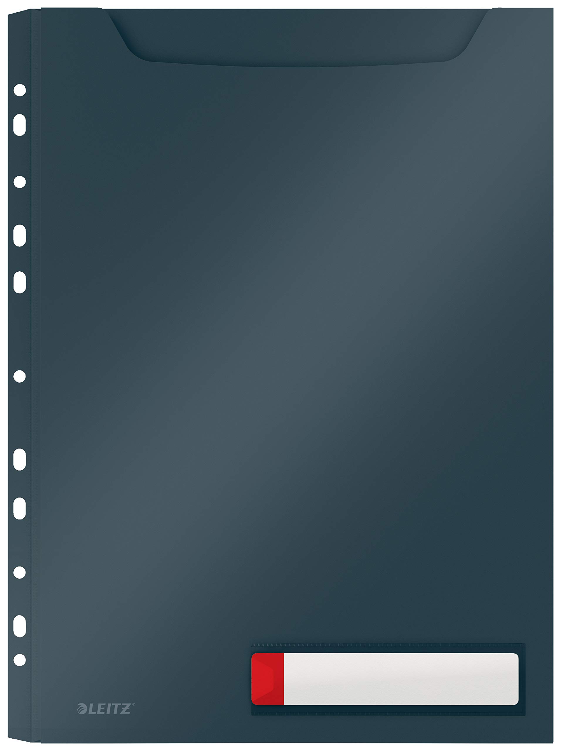 Leitz A4 Plastic High Capacity Privacy Pocket Folder, 150 Sheet Capacity, Pack of 3, Cosy Range, Velvet Grey, 46680089