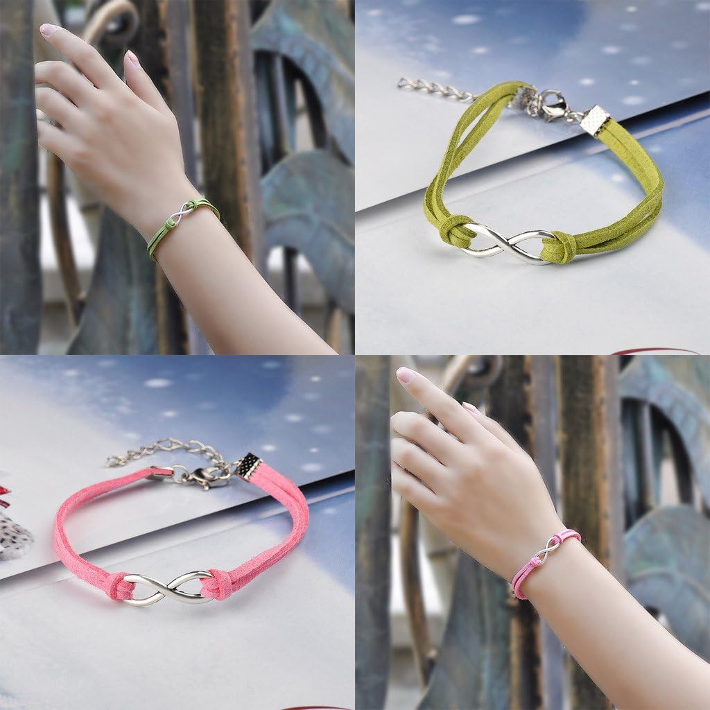 Yumilok Pack of 6 Friendship Bracelets Handmade Leather Braided Alloy Bracelet for Women Girls 16 5 cm Leather Metal Without Stone - Image 4