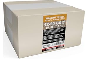 INTERACTIVIA FINISHING MEDIA 16 lbs or 7.2 kg Ground Walnut Shell Media 12-20 Grit - Medium Course Walnut Shells for Tumbling, Vibratory Or Blasting