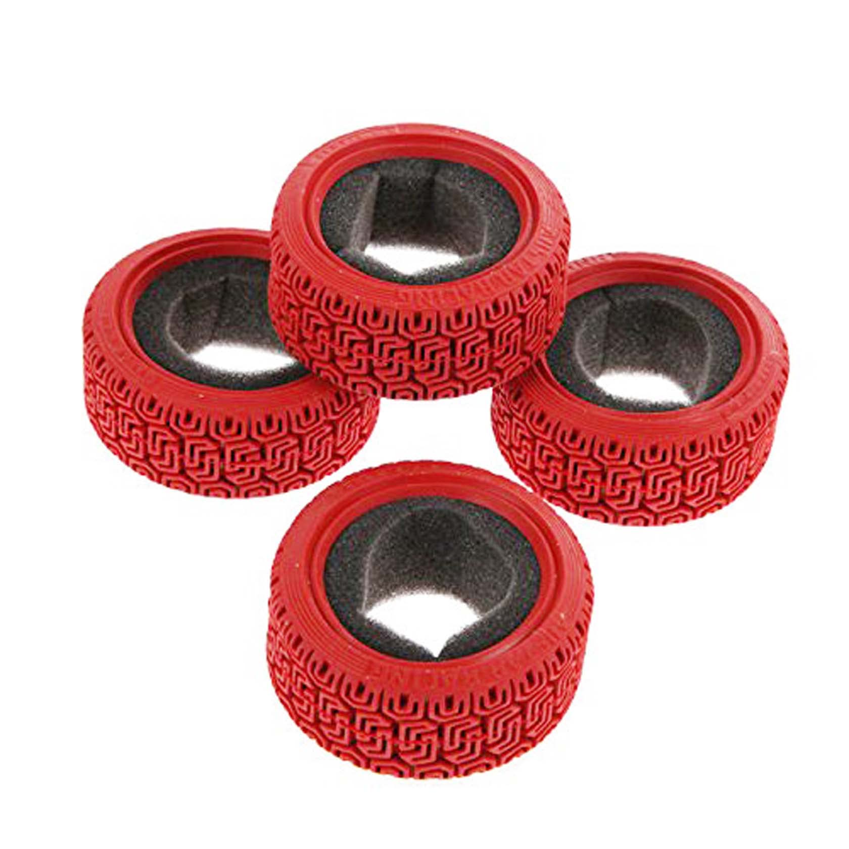 KEEDA 1/10 RC Car 68mm Rally Tires Rubber Tyres for 1:10 RC On Road Car Tamiya HSP HPI Kyosho 1/16 RC Rally Car (Red)