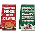 Cheroloven Christmas Vacation Decorations, 2 Pack Funny Christmas Hand Towels, Griswold Family Cousin Eddie Christmas Vacation Merchandise Gifts, Cute Christmas Thanksgiving Kitchen Bathroom Decor