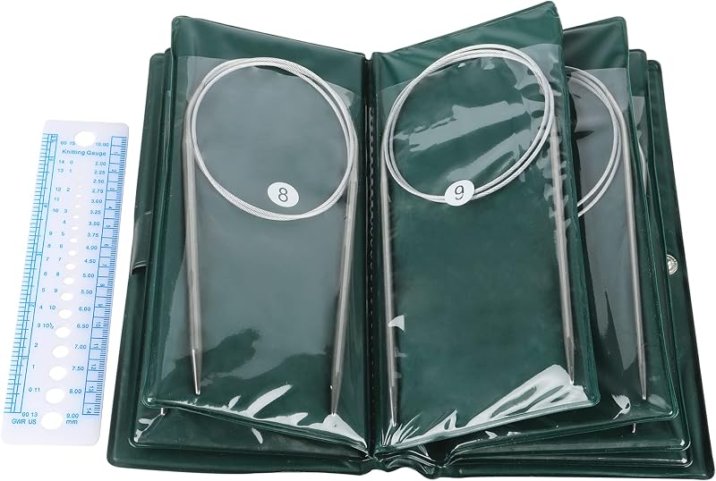 Aeelike Circular Knitting Needles 80cm Set 11 Sizes with Case Gauge 32in