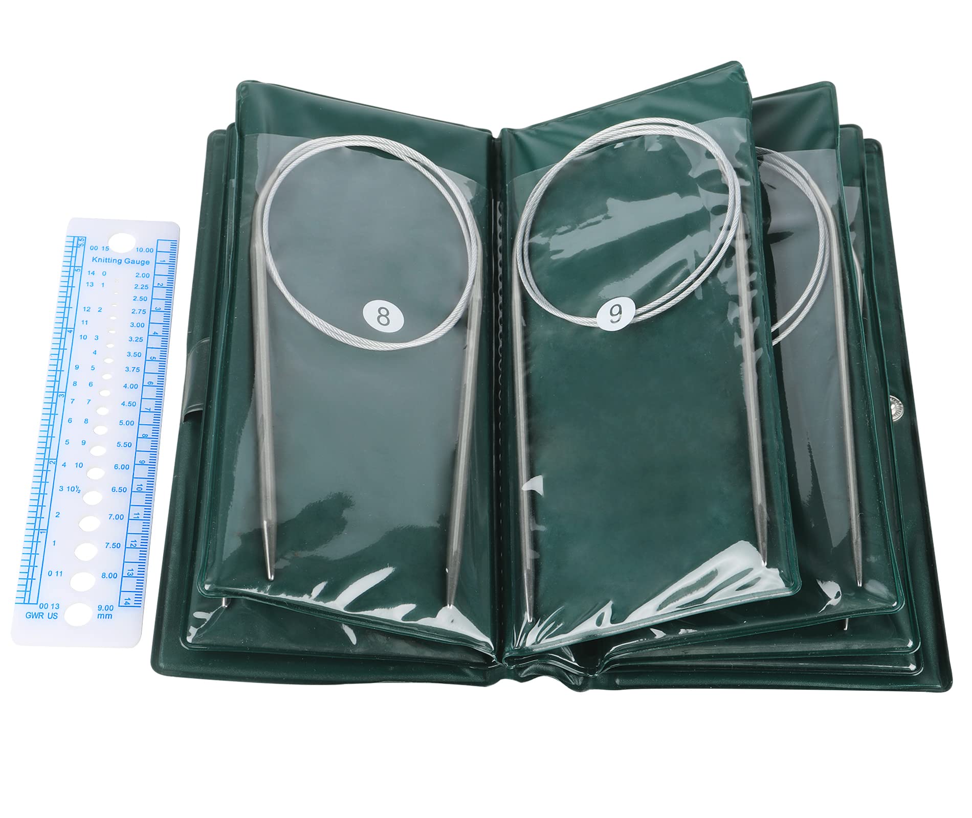 Aeelike Circular Knitting Needles 80cm, Metal Circular Needles Set with Case and Needle Gauge, 32 inch Long Fixed Cable Round Needles for Knitting Jumper Blanket Magic Loop