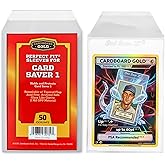 Cardboard Gold Card Saver 1 Sleeve -Resealable Perfect Fit Sleeves for Card Saver 1 semi-ridged Holder - Acid-Free Archival S