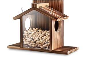 Zliiesns Durable Squirrel Feeders for Outside, Squirrel House for Outdoor - Chipmunk Feeder, Squirrel Food for Backyard Squirrels Hold Corn, Corn Cob, Peanuts (Light Brown)