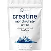 Creatine Monohydrate Powder 1 kg (2.2 Lbs), 5000mg Per Serv, Micronized Creatine Powder, Unflavored, Pure, No Filler, Keto & Vegan Friendly, Easy Dissolve Pre Workout Creatine for Women and Men