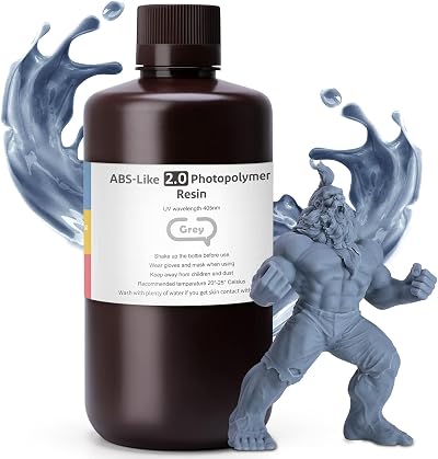 ELEGOO ABS-Like 2.0 Resin Grey 1000g High Toughness Impact Resistance LCD MSLA