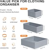 DIMJ Underwear Drawer Organiser Dividers 15 Pack Foldable Non-Woven view 2