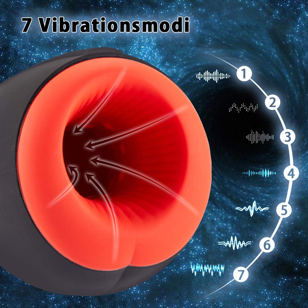 Fondlove Automatischer Masturbator Oral Masturbieren Elektrische Masturbatoren Männer sex Sexspielzeug Men Cup wie Mund mit 2 Heizstufen 7 Vibrationsmodi Intelligente Induktion