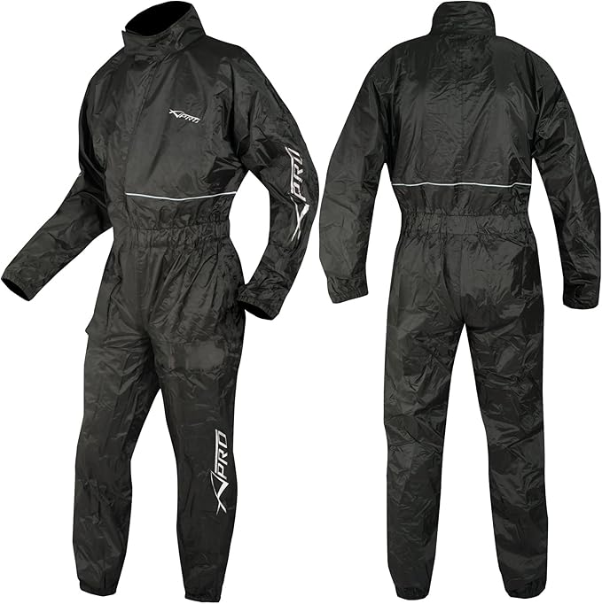 Motorcycle Motorbike Waterproof Rain Suit Over One 1 pc Trousers Jacket