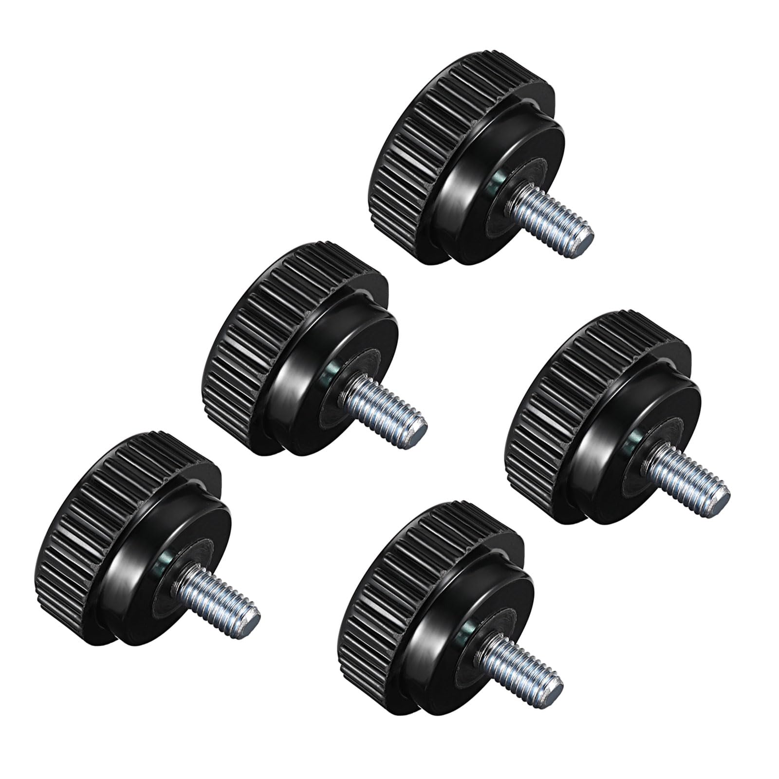 CoCud Knurled Clamping Knobs, M8 x 15mm Male Thread 32mm Head, Thermoset Plastic Thumb Screw Grip Bolt Knobs Black - (Applications: for Lathe Machinery), 5-Pieces