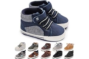 CENCIRILY Baby Boys Girls High Top Sneakers Soft Soles Anti Skid Infant Ankle Shoes Toddler Prewalker First Walking Crib Shoes