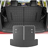 powoq Cargo Mat Compatible with 2024-2026 Santa Fe Trunk Mat with Waterproof Rear Backrest Liner TPE Cargo Liner Replacement for 2024 2025 2026 Santa Fe Accessories