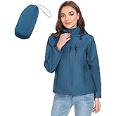 Ourcan Packable Rain Jacket Women Lightweight Waterproof Raincoat for Women with Hood Windbreaker for Outdoor Travel Hiking